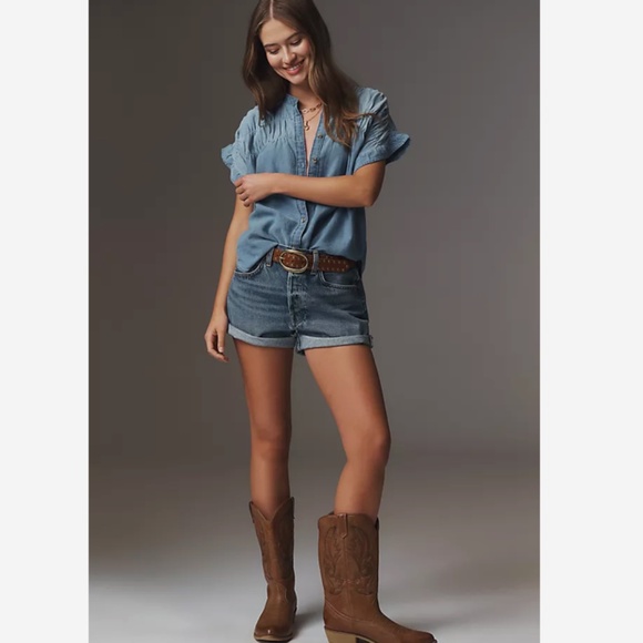 NWT ANTHROPOLOGIE THE DEVON DENIM SHORTS BY PILCRO - Picture 4 of 4